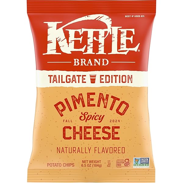 KETTLE BRAND SPICY PIMENTO CHEESE FLAVORED POTATO CHIPS, 6.5 OZ BAG