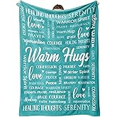 Afterprints Warm Hugs Healing Blanket - Get Well Gifts for Women Men, Cancer Care, Thinking of You Gift, Sympathy Inspirational Blankets, Soft Throw Blanket 50"x60"