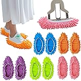 hanmir Unisex-Kids 10PCS Mop Slipper Shoes Cover, Soft Washable Microfiber Shoes Cover, Reusable Foot Socks for Floor Polishi