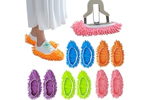 hanmir Unisex-Kids 10PCS Mop Slipper Shoes Cover, Soft Washable Microfiber Shoes Cover, Reusable Foot Socks for Floor Polishing, Sweeping Mop Tool for Bathroom, Office, Kitchen, House Cleaning