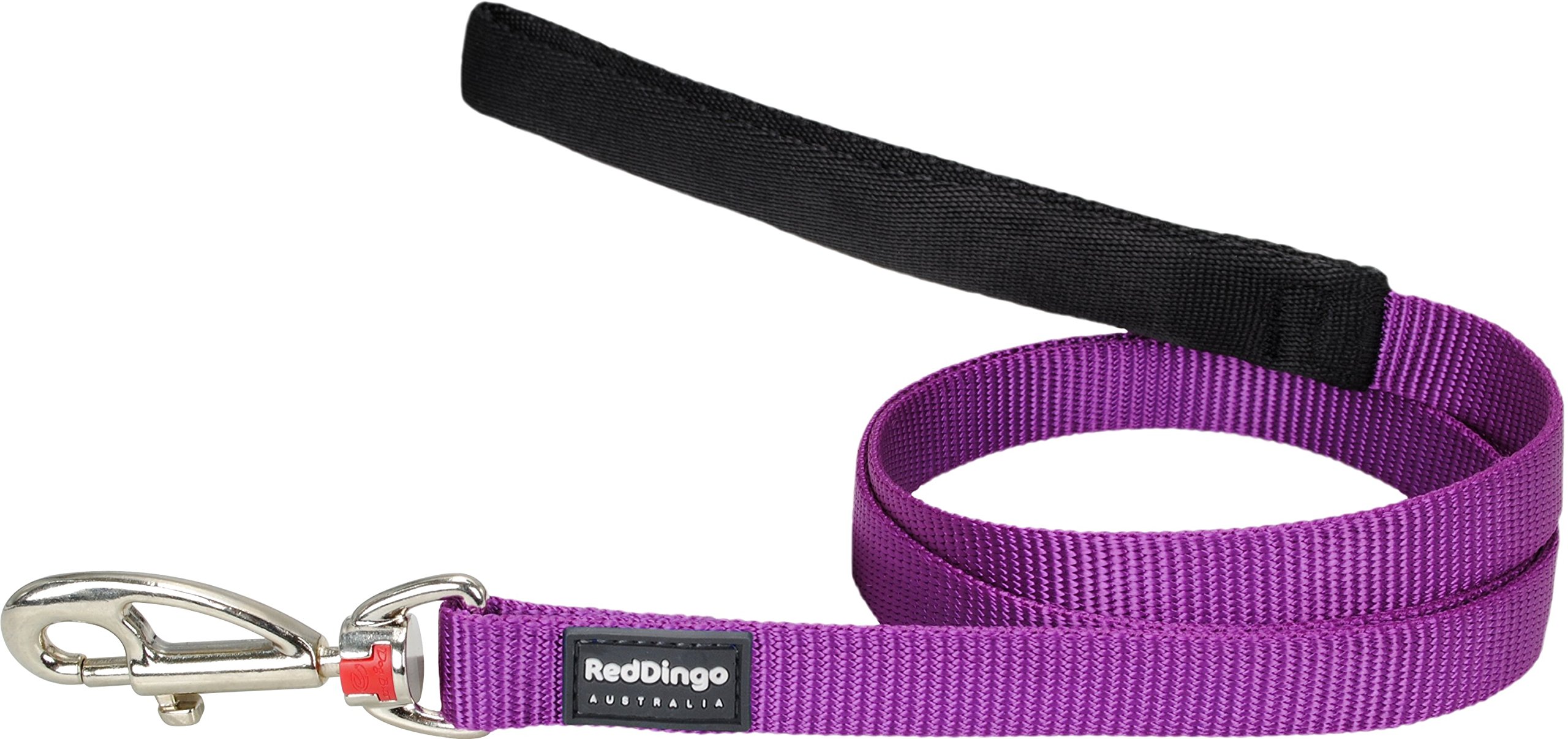 Red Dingo Dog Lead 1.2m Plain, Classic Purple, Size Large (25mm x 1.2m)
