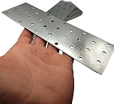 LLB Steel Timber Connector Flat Plate 200x60x2mm Galvanised 30 Holes 10pc Pack view 4