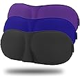 Sleep Mask Pack of 3, 100% Block Out Light, 3D Eye Masks for Sleeping, Night Blindfold for Men Women, Back and Side Sleeper, Ultralight Travel Eye Cover Multi-Colored