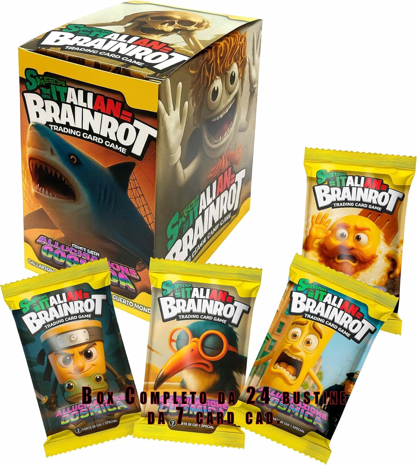 Skifidol Italian Brainrot Beta Series | Complete Box with 24 Packs of 7 Cards | Second Series