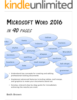 Amazon Com Microsoft Excel 2016 In 90 Pages Ebook Brown Beth