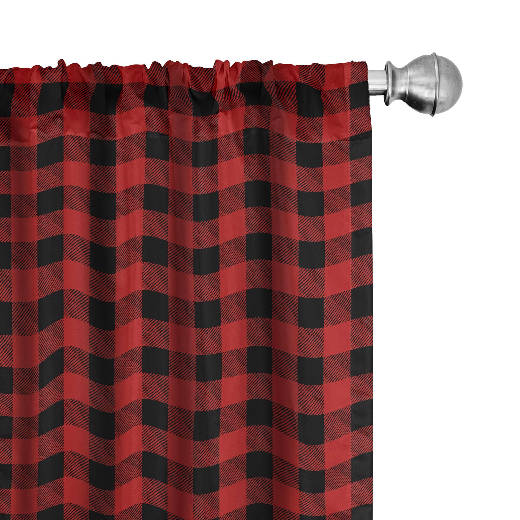 Lunarable Gingham Curtains, Scottish Kilt Print