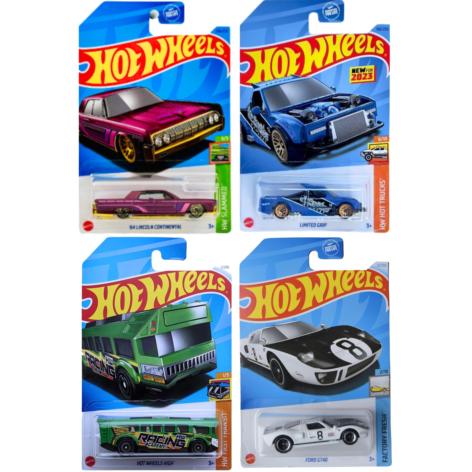Hot Wheels 1:64 Scale Cars, Racecars, Trucks & Bikes - (4 Pack - Set 5)