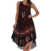 Sakkas Moon and Stars Batik Caftan Tank Dress/Cover Up