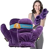 SunnyBay Microwavable Heated Hand Warmer Gloves for Women and Men, Weighted Arthritis Gloves for Women for Pain, Stay-on Wrist Elastic and Bulk-Free Grip for Maximum Functionality, Pair(Small)