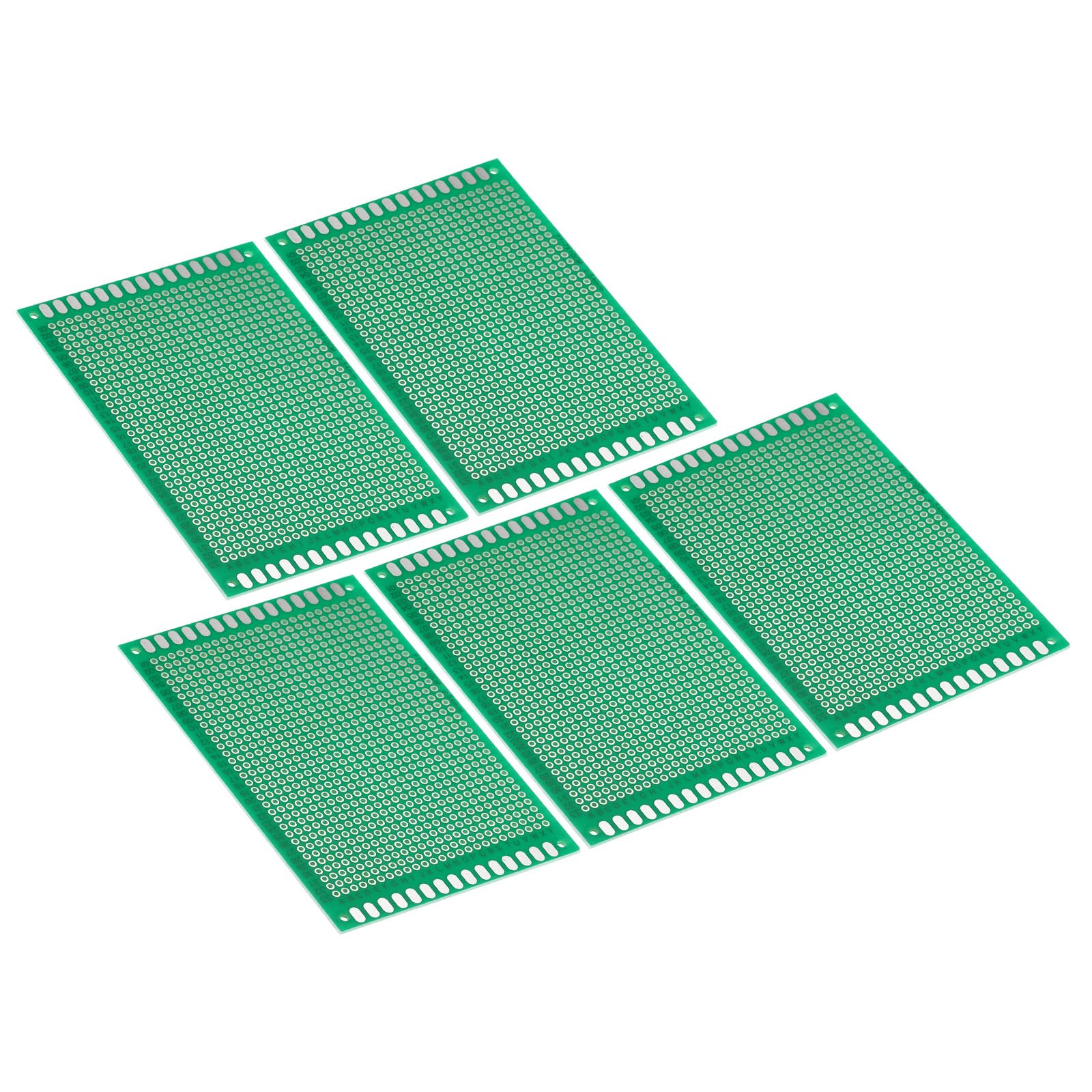PATIKIL 3.9" x 2.8" PCB Board Circuit, 5 Pcs Prototype Perfboard Solder Boards for DIY Soldering and Electronic Project Circuit Boards Solderable Breadboard, Green