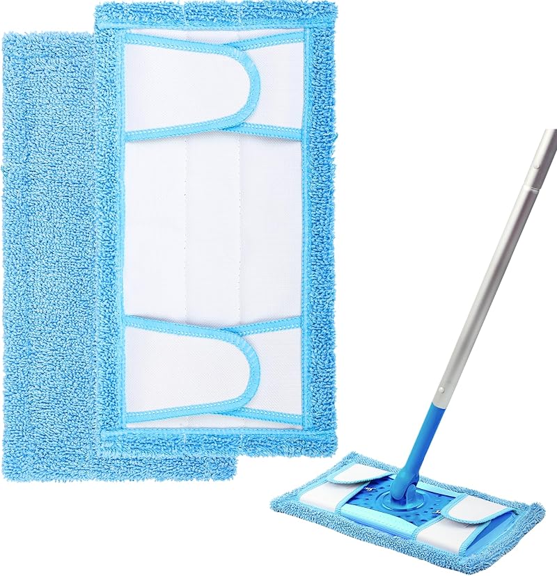 Zeltauto Reusable Mop Pads for Flash Speedmop 2 Pack Microfibre Wet Dry