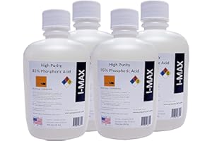 GOTPARTS747 4 x 1000 ml (More than One Gallon) 4 Liters Phosphoric Acid 85% Food Grade, Rust Remover, pH Down - High Purity Phos Acid - More than 4 Quarts - Made in The USA