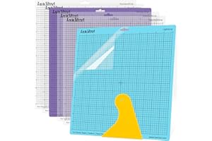 Cutting Mats for Silhouette Cameo 4/3/2/1 - Lya Vinyl 6 Pack 12X12 inch Variety Adhesive Sticky Quilting Cutting Mats Replacement for Silhouette Cameo Accessories (StandardGrip, LightGrip, StrongGrip)