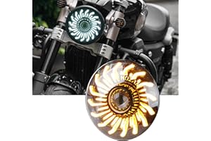 NKCELL POWER 5-3/4 5.75 Inch Round LED Headlight Fits for Harley Davidson Dyna Street Bob Super Wide Glide Low Rider Night Rod Train Softail Deuce Custom Sportster Iron 883 with Lo/Hi Beam Project Headlight