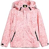 Hikevitang Boys Girls Lightweight Raincoat Waterproof Hooded Rain Jacket Windbreaker kids jacket