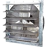 iLiving - 24" Wall Mounted Exhaust Fan - Automatic Shutter - Variable Speed - Vent Fan For Home Attic, Shed, or Garage Ventilation, 4244 CFM, 6200 SQF Coverage Area (Power Cord Not Included)