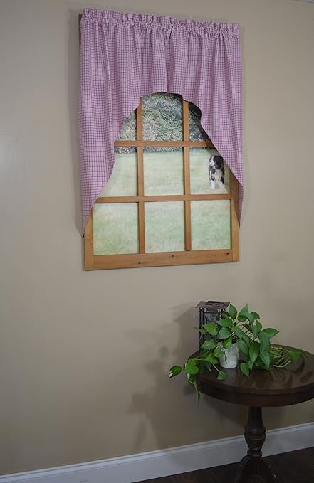 Curtain Chic Oak Bluffs Swag, Raspberry