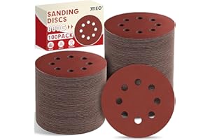 JTIEO 5 Inch Sanding Discs – 100 PCS 800 Grit Sandpaper Assortment, Hook & Loop Orbital Sander Pads, Round Sanding Pads for Random Orbital Sanders