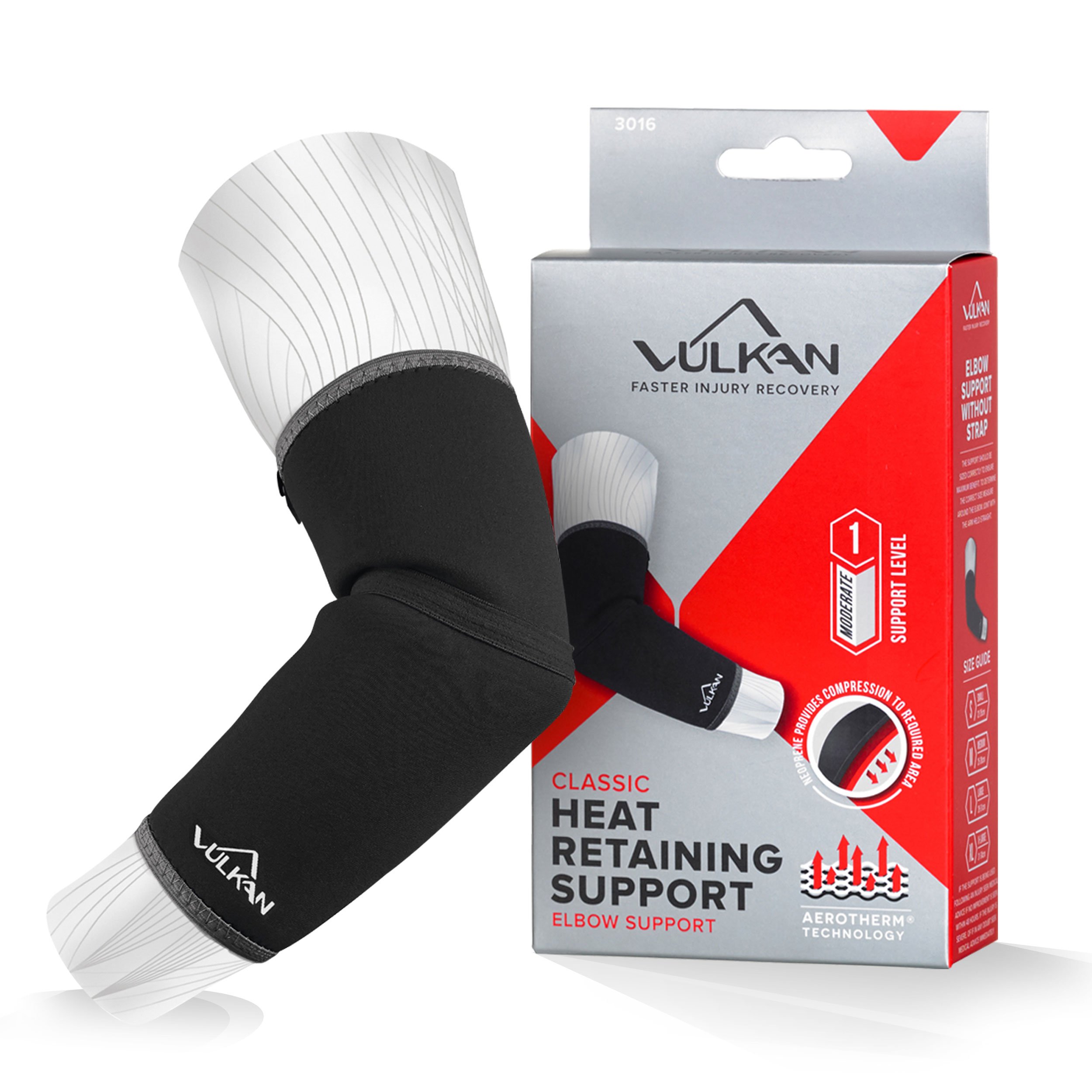 Vulkan Classic Elbow Support, Tennis Elbow Sleeve, Lightweight and Breathable, Provides Compression and Support for Tendonitis, Tennis Elbow, and Golfer's Elbow, Relieves Pain, X-Large, New Style