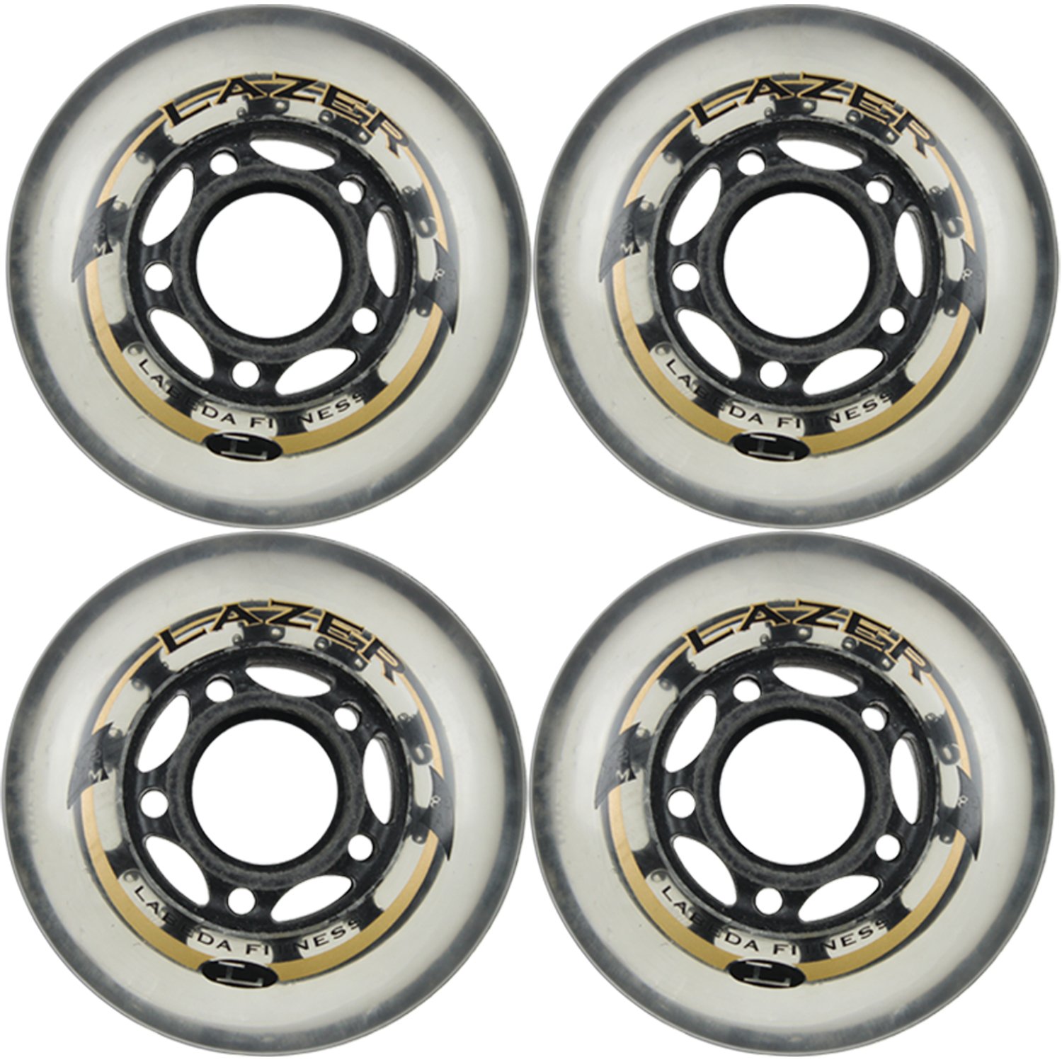 Labeda Wheels Inline Roller Hockey Lazer 82A 72mm Clear 4Pack Wheels