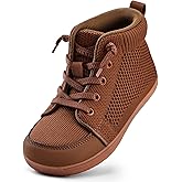 WateLves Toddler Little Kids Wide Barefoot Shoes Girls Boys Lightweight Boots Minimalist High Top Walking Shoes Breathable Comfort-Forward Ankle Support
