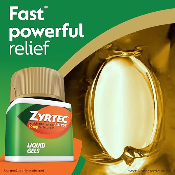 ZYRTEC 24 HOUR ALLERGY RELIEF LIQUID GELS, ANTIHISTAMINE CAPSULES WITH CETIRIZINE HCL ALLERGY MEDICINE FOR ALL-DAY RELIEF FROM RUNNY NOSE, SNEEZING, ITCHY EYES & MORE, 12 COUNT