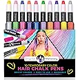 Original Stationery 10-Piece Hair Chalk for Girls Set, Temporary Hair Color Pens, Ideal for Face Painting, Vibrant Metallic Markers, Washable Chalk for Girls, Fun Holiday, Birthday and Easter Gift