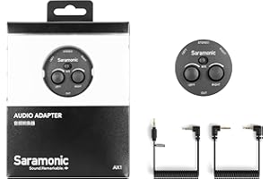 Saramonic Miniature 2-Channel 3.5mm Microphone & Audio Mixer with TRS & TRRS Output Cables for Cameras, Smartphones, Computers & More (AX1)