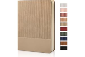 TSFPapier Lined Journal Notebook for Work College Ruled Note Book 5.79"x8.27"A5 PU Leather Daily Journaling 216 Pages for Women Men Writing Home School Supplies Business Khaki