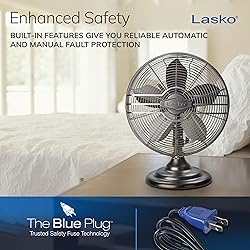 Lasko Oscillating Table Top Fan, Portable, 3 Quiet