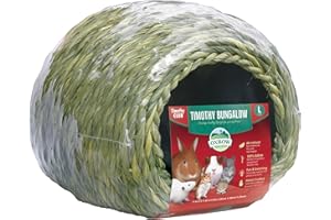 Oxbow Timothy Hay Bungalow, Rabbit & Guinea Pig Hideout, Edible & Hand-Woven Bunny House, No Wires or String, Small Pet Accessories, for Rabbits, Guinea Pigs, Chinchillas & Rats, Large