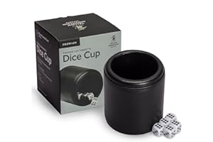 Yellow Mountain Imports Premium Padded Leatherette Dice Cup with 5 (14mm) 6-Sided Dice Set