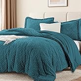 Homelike Moment Fluffy King Size Comforter Set - Teal Blue Warm Comforter for Winter King Bed Set 3 Piece