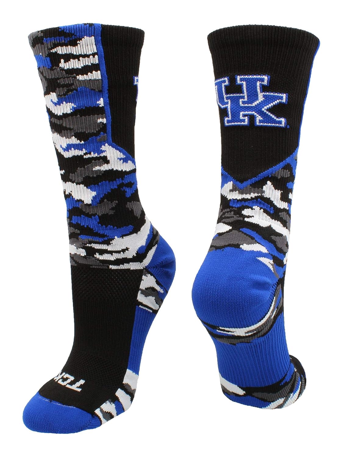 TCK University of Kentucky Wildcats Woodland Camo Crew Socks Sports