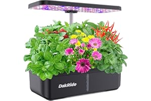 DakRide Hydroponics Growing System 12 Pods, Indoor Garden System with 36W Full Spectrum LED Grow Light, Auto-Timer, Adjustable Height, Silent Pump System, Indoor Herb Garden Kit for Home Office