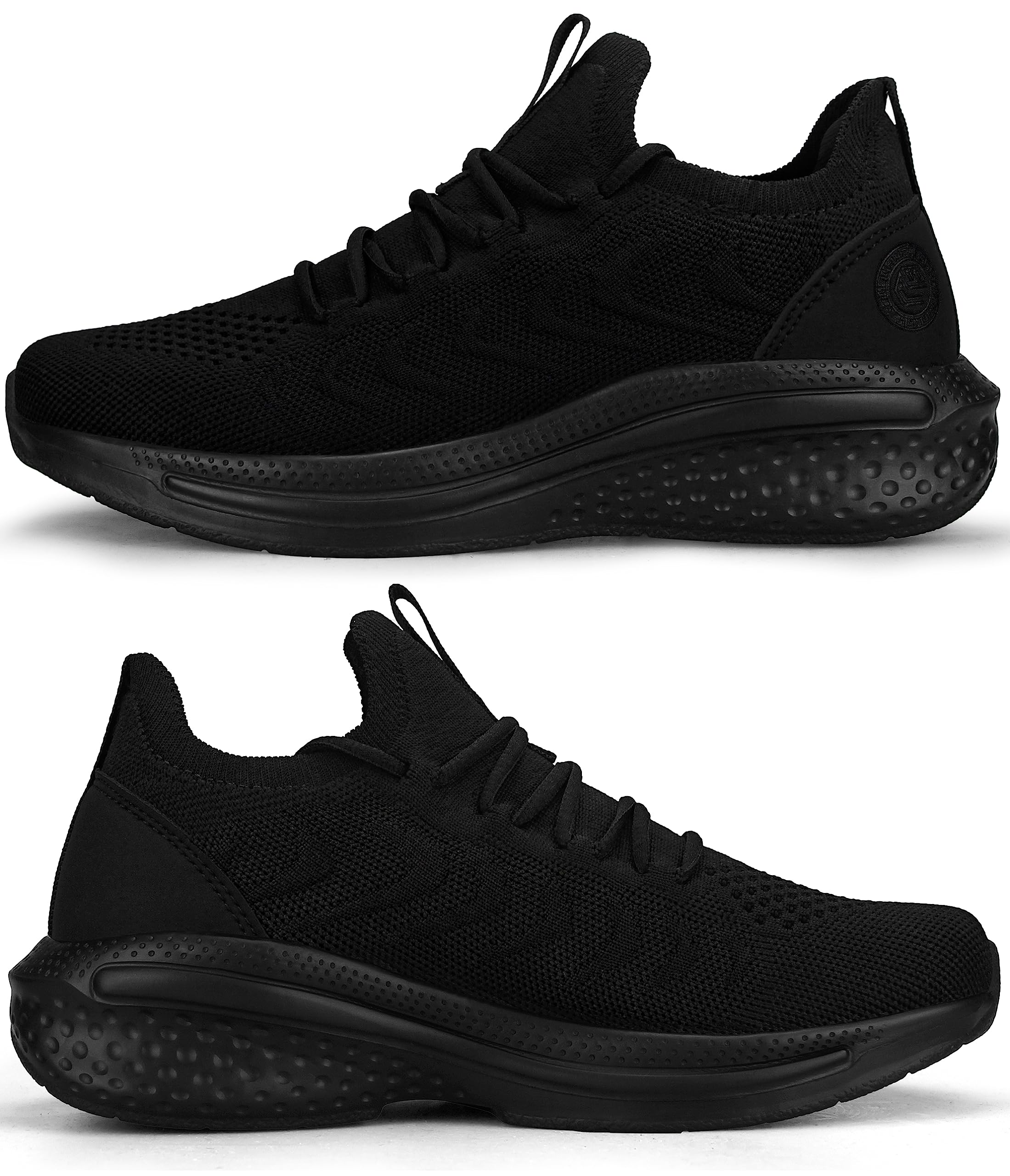 Giniros Laufschuhe Damen Sportschuhe Turnschuhe Running Tennis Walkingschuhe Straßenlaufschuhe Sneaker Fitness Jogging Leichte Atmungsaktiv rutschfeste Schuhe Freizeitschuhe Outdoor Gym Schwarz 39EU 3