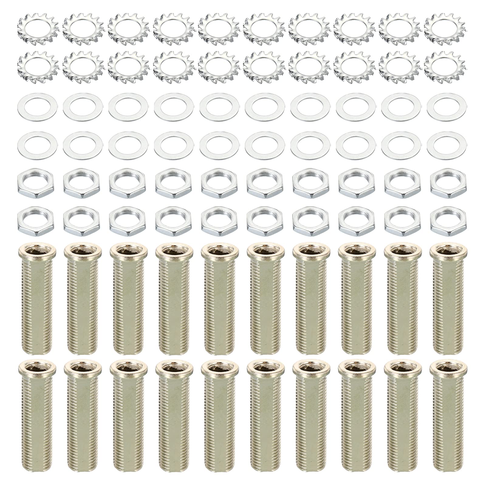 PATIKIL M10 Thread 35mm Tall Round Head Hollow Screw Bolts, 4 in 1 / 80Pieces Through Hole Bolt Chandelier Fasteners with Round Head Nut and Gasket