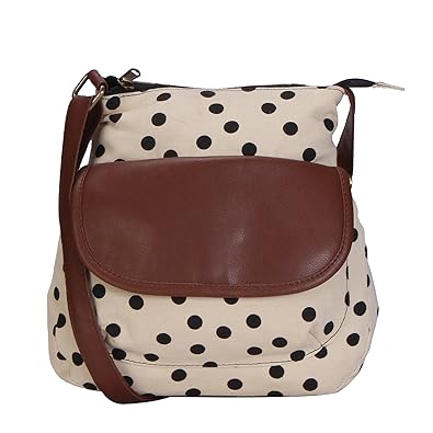 Lychee Bags Womens Canvas Haley Sling Bag (Cream)