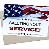 Whitman and Daughter Patriotic Thank You for Your Service Card, Veteran Day Cards, Veterans Thank You Cards, Military Appreciation Card for Army, Navy, Air Force Veterans - 1197