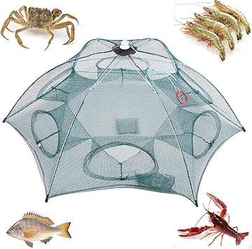 Amazon Lixada 魚捕り お魚キラー 釣り用 魚網 網カゴ 折り畳み式 コンパクト収納 折りたたみ式 ばっちり捕獲 Lixada 完成仕掛け