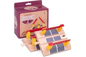 Conductor Carl Wood Train Track Expansion Packs| Compatible with Most Train Tracks| Street Crossings -1 Count (Pack of 2)