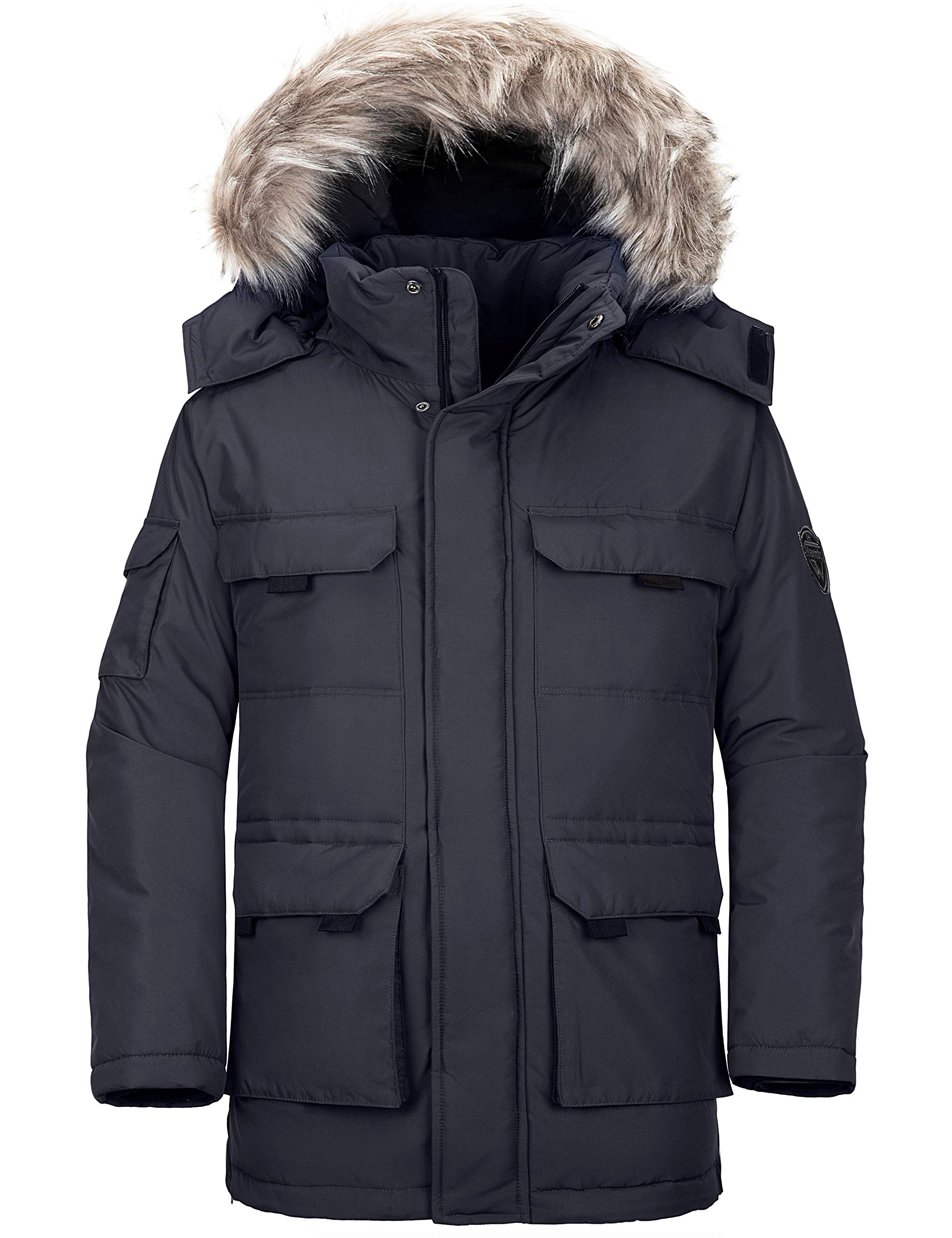 Wantdo Men's Thicken Winter Coat Insulated Warm Parka Padded Puffer Jacket with Detachable Hood
