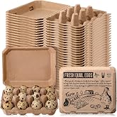 Honeydak 100 Pcs Quail Egg Cartons Bulk 12 Count Pulp Paper Egg Tray | Reusable Container Holder Storage Box, for Supermarkets Fresh Kitchen Vegetable Family Farm Markets