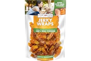 Pur Luv Dog Treats, Chicken & Sweet Potato Jerky Wraps, Made with Real Chicken, 16 Ounces, Rawhide Free, Healthy, Easily Digestible, Long Lasting, High Protein Dog Treat, Satisfies Dog's Urge to Chew