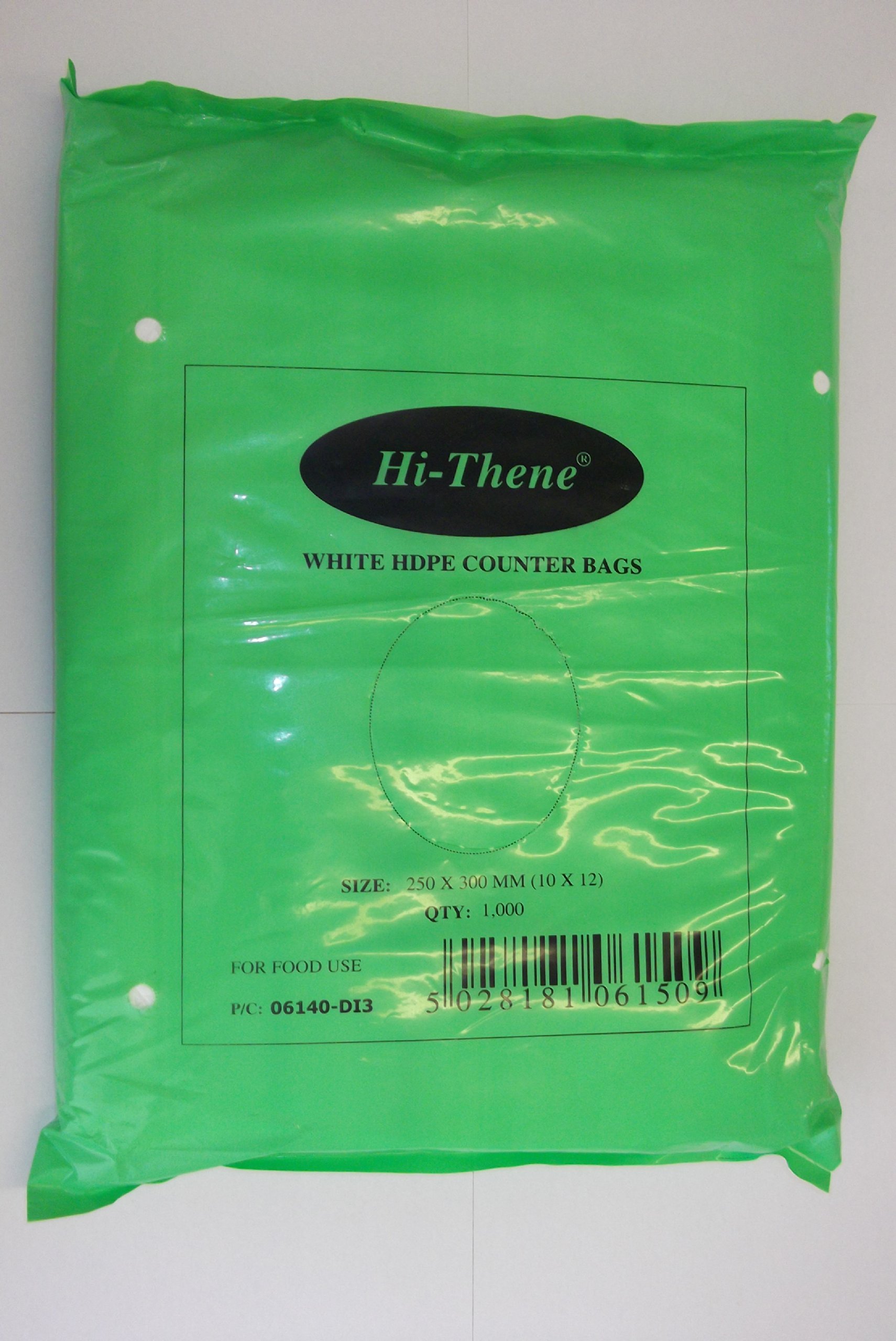 1000 WHITE COUNTER BAGS 10 X 12 POLYTHENE PLASTIC KITCHEN GROCER BUTCHER BAGS by HI-THENE