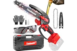 Mini Chainsaw Cordless for Milwaukee 18V M18 Battery, 6 Inch Small Chainsaw Electric with Auto-Oiler Safety Lock, Battery Pow