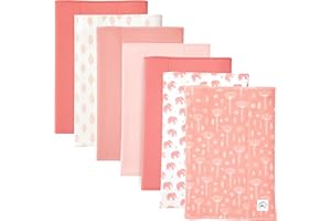 BUBLO BABY Baby Burp Cloths for Boys and Girls - 7 Pack Large 100% Organic Cotton - Double Layered Extra Absorbent Burp Rags, Pink
