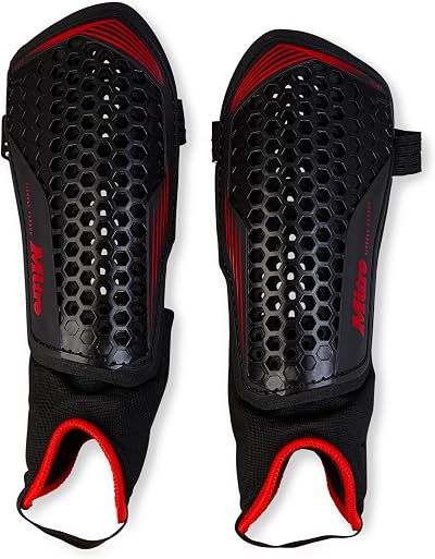 Mitre Aircell Football Ankle Protection Shin Pads M Black Red
