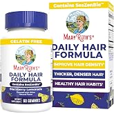 MaryRuth's Daily Hair Formula Gummies | with 500 mg SesZenBio + 2,500 mcg Biotin | Thicker, Denser Hair for Women | Vitamins A &amp; C | Hair, Skin, &amp; Nail Health | Collagen Production | 60 ct