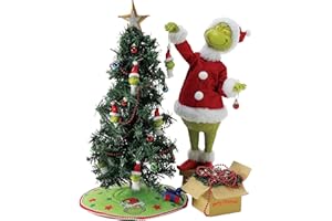 Department 56 Possible Dreams Dr. Seuss Grinch Everything Grinchy 3-Piece Figurine Set, 16 Inch, Multicolor
